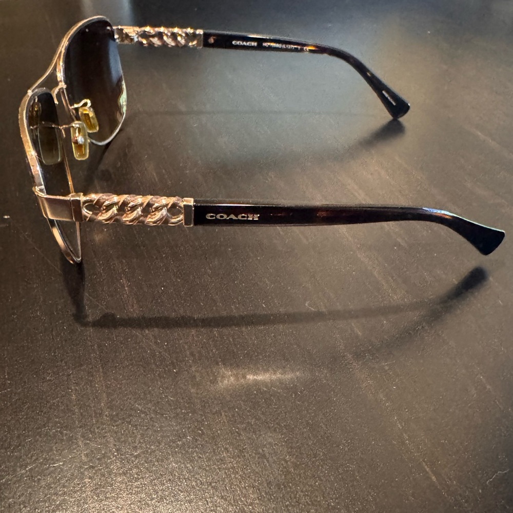 Aviator Sunglasses - Gold Frame with Brown Lenses - Picture 2 of 4